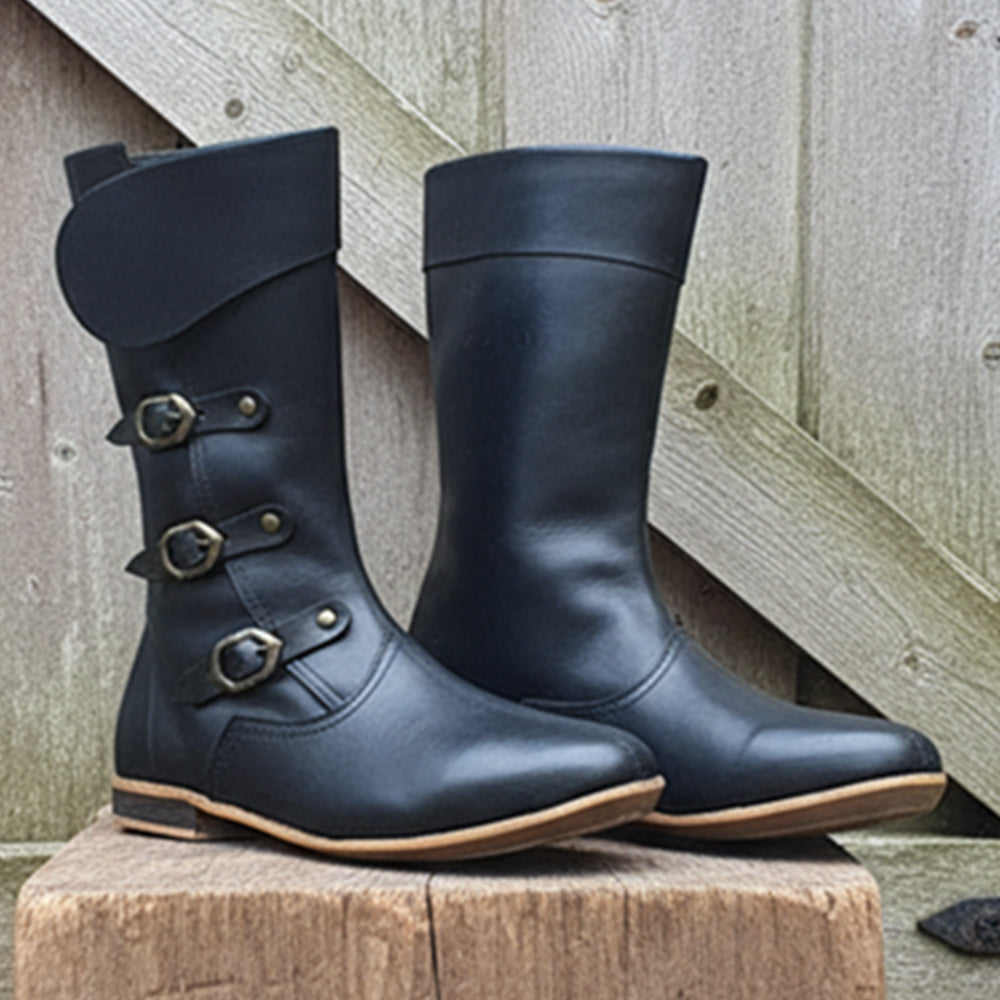 Medieval Leather Boots | Viking Shoes for Ren Faire & LARP, Reenactment Shoes