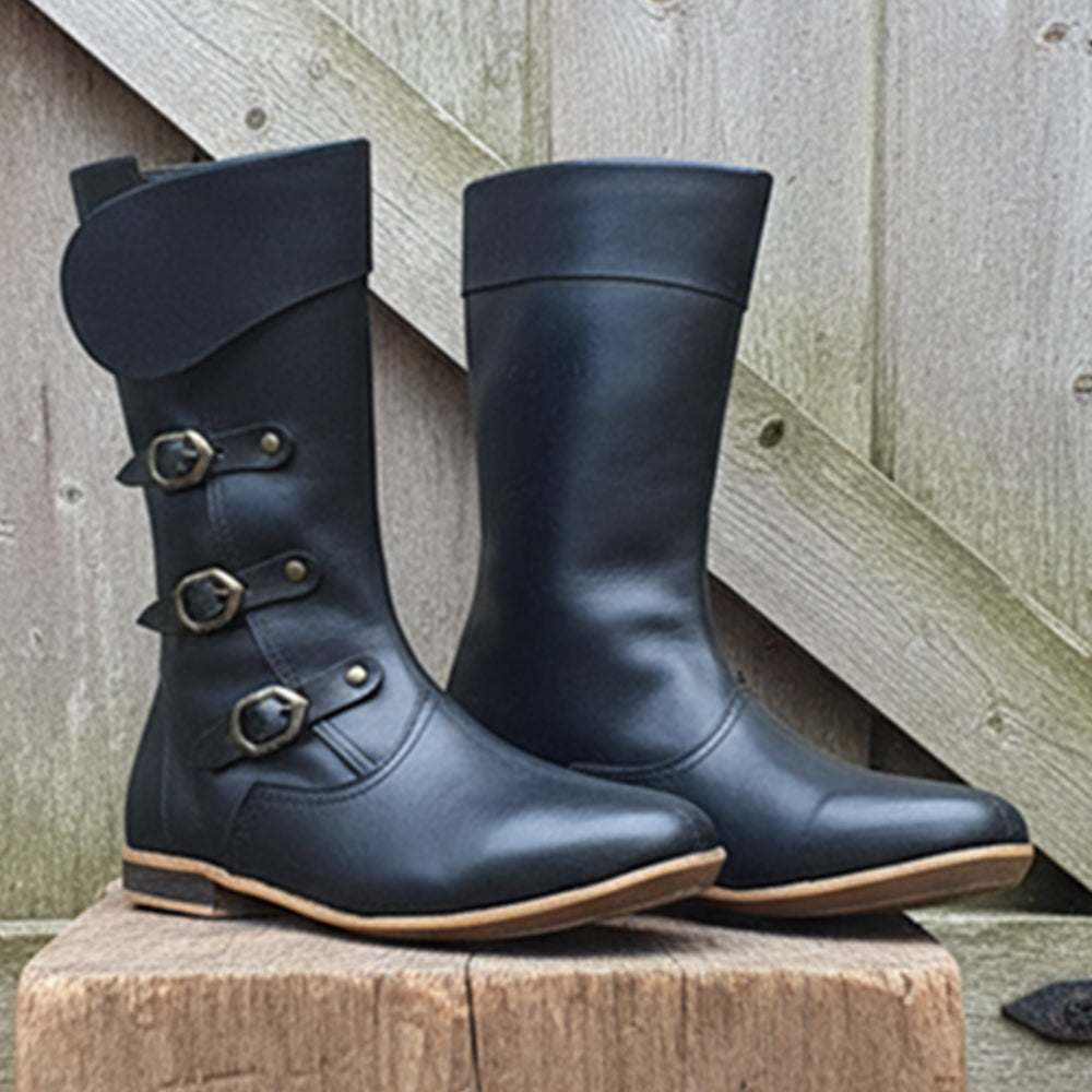 Medieval Leather Boots | Viking Shoes for Ren Faire & LARP, Reenactment Shoes