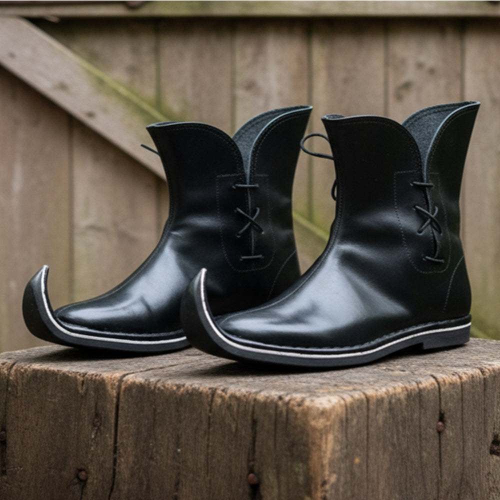 Medieval Tulip Boot | Low Poulaines Leather Shoes for LARP & Ren Faire Costume