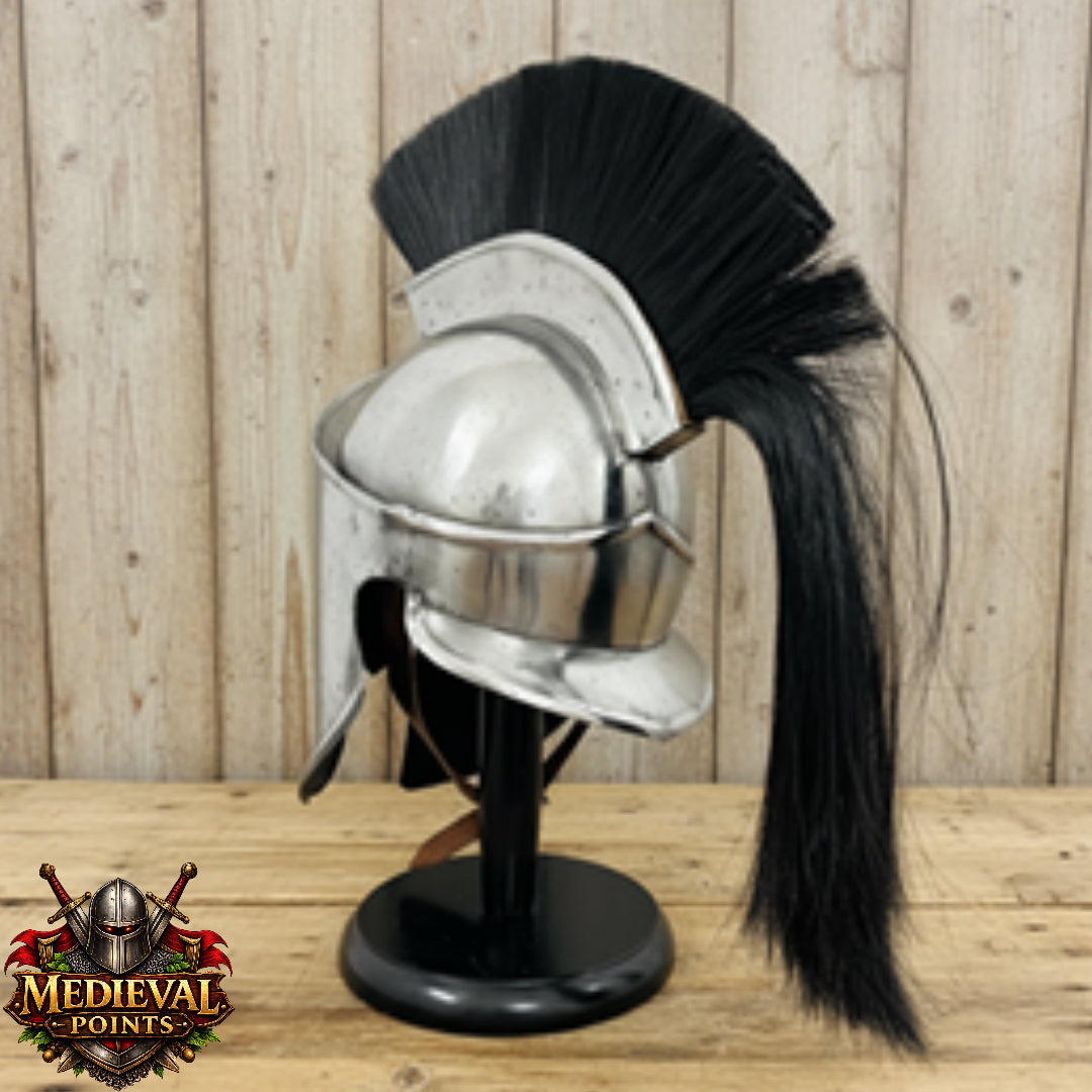 Silver Spartan Warrior Helmet: 300 Movie Replica, Halloween Gifts
