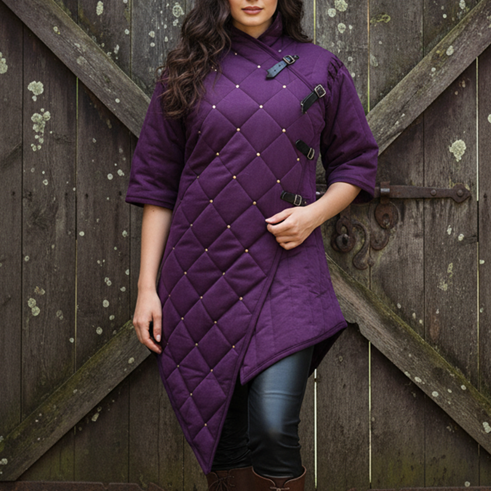 Medieval Gambeson: Purple Padded Armor Costume Fabric Renfaire Viking Costume