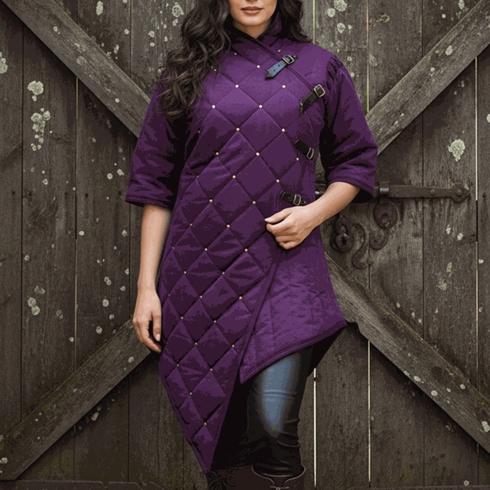 Medieval Gambeson: Purple Padded Armor Costume Fabric Renfaire Viking Costume