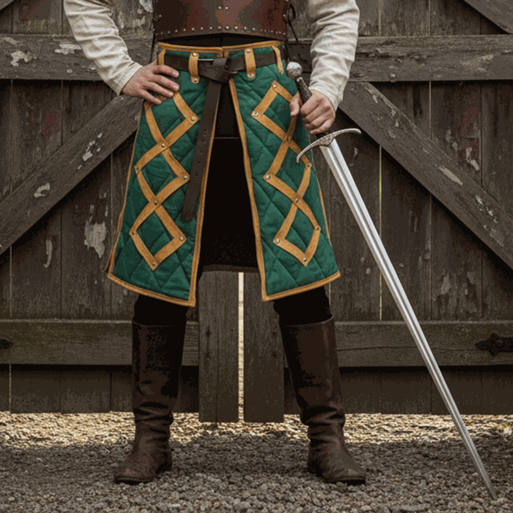 Medieval Gambeson Skirt, Larp & SCA Costume , Cotton Padded Skirt