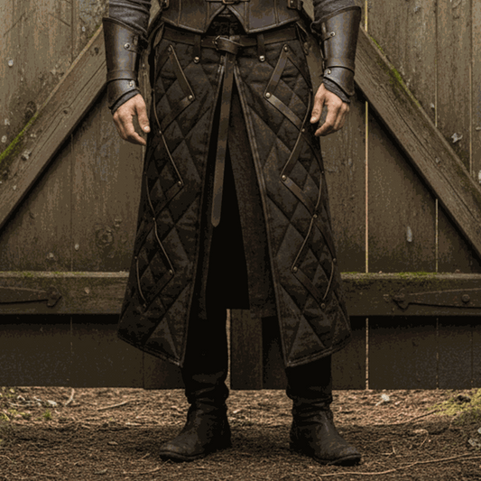 Medieval Gambeson Skirt, Larp & SCA Costume , Cotton Padded Skirt