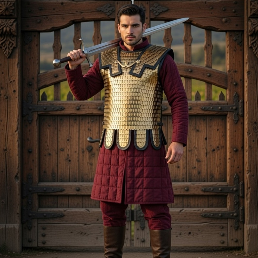 Brass Lorica Squamata: Roman Scale Armor Reenactment Scale size (36/26 ) - Ren Faire Costume
