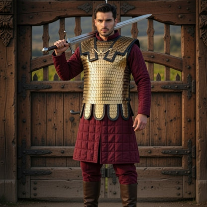 Brass Lorica Squamata: Roman Scale Armor Reenactment Scale size (36/26 ) - Ren Faire Costume