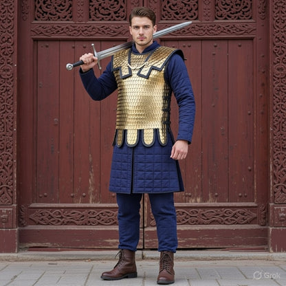 Brass Lorica Squamata: Roman Scale Armor Reenactment Scale size (36/26 ) - Ren Faire Costume