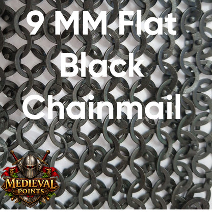 Medieval 9mm Chainmail Hauberk - Flat Riveted Mild Steel Armor - SCA Combat & Reenactment - Half Sleeve