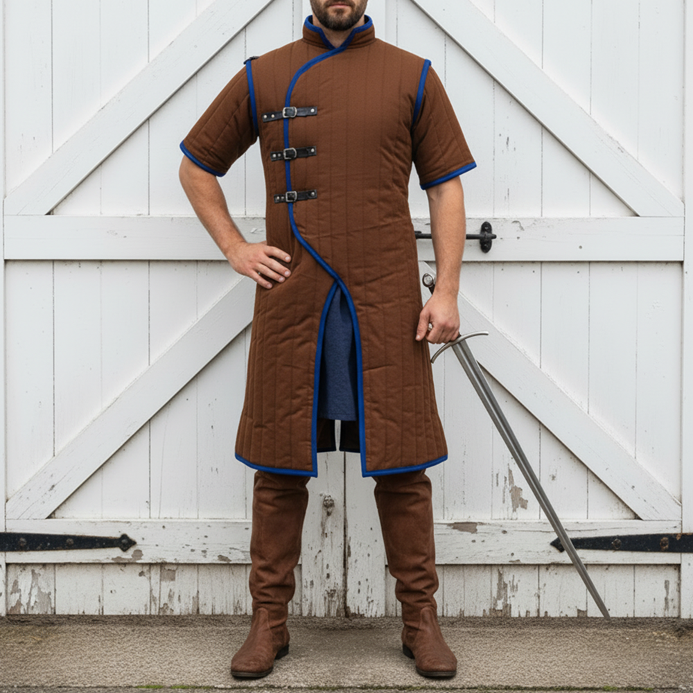Ren faire Gambeson | Grey medieval Outfit