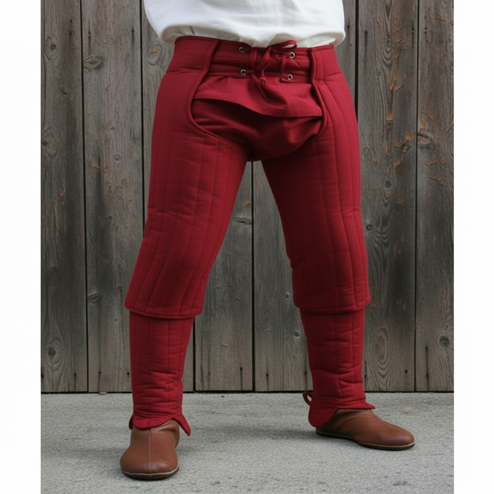 Medieval Padded Cotton Leggings - Quilted Chausses for SCA Armor & LARP Costume - Under Leg Protection