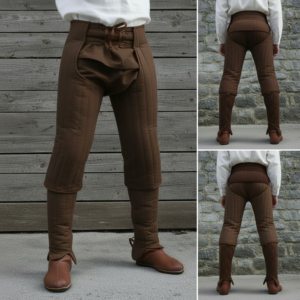 Medieval Padded Cotton Leggings - Quilted Chausses for SCA Armor & LARP Costume - Under Leg Protection