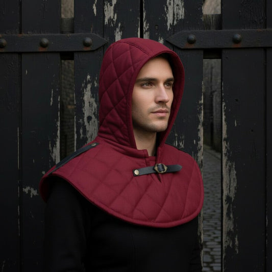 Medieval Cotton Padded Coif – Armor Hood for LARP & Renfaire