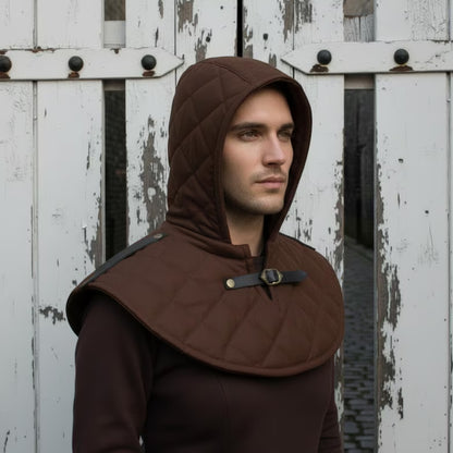 Medieval Cotton Padded Coif – Armor Hood for LARP & Renfaire