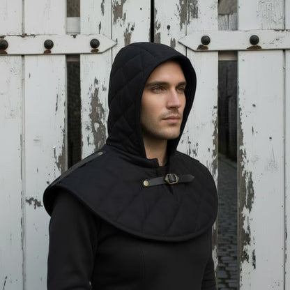 Medieval Cotton Padded Coif – Armor Hood for LARP & Renfaire