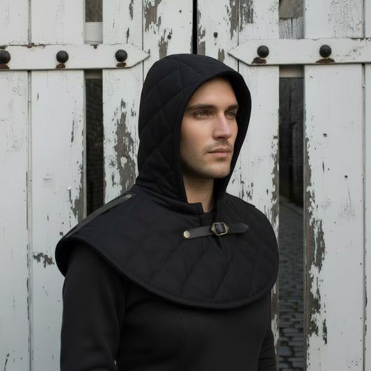 Medieval Cotton Padded Coif – Armor Hood for LARP & Renfaire