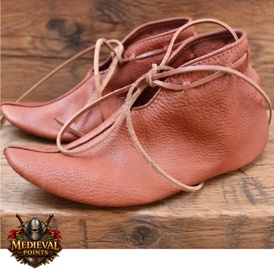 Handmade Natural Leather Viking Turn Shoes – Medieval Footwear for Ren Faire, LARP, Costume