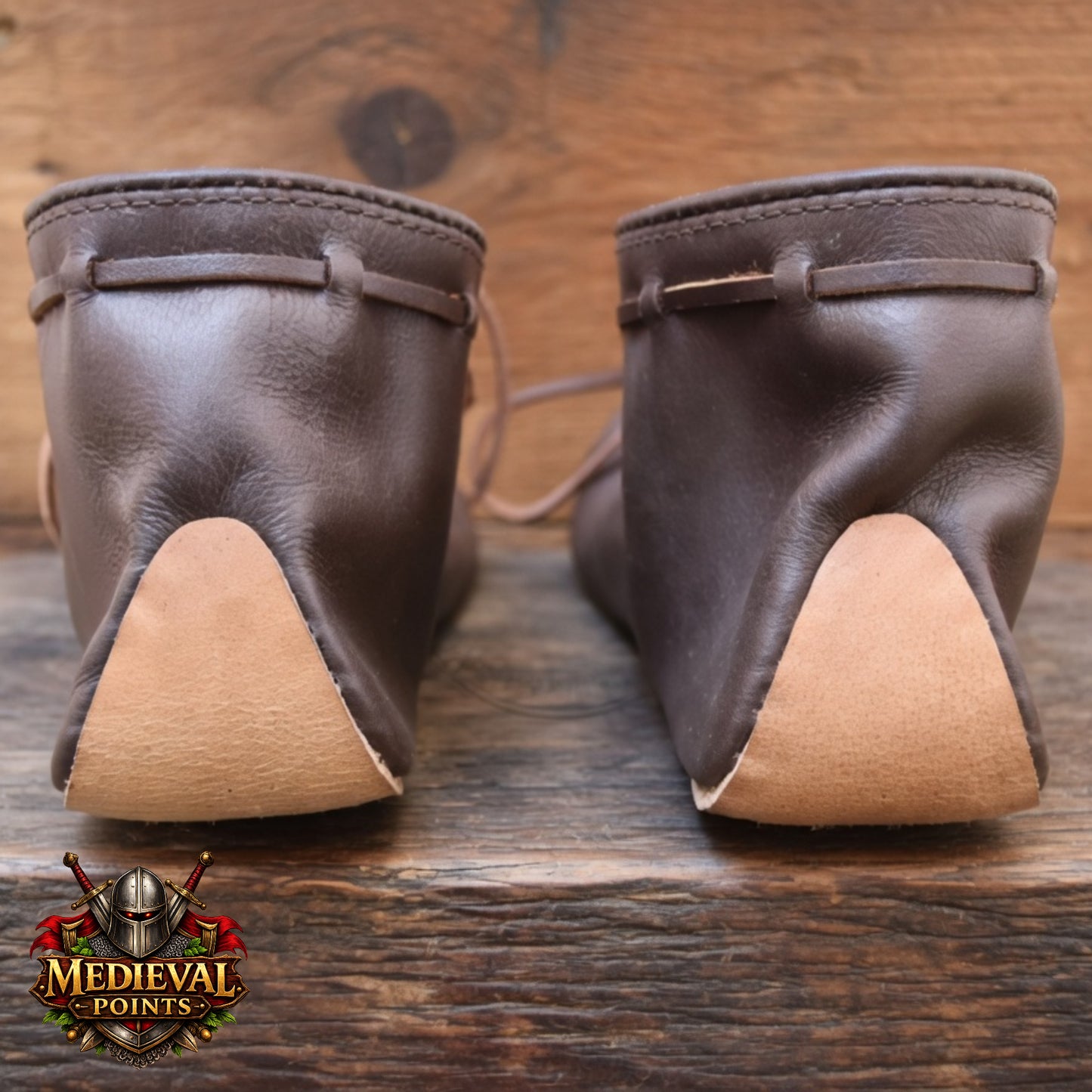 Handmade Natural Leather Viking Turn Shoes – Medieval Footwear for Ren Faire, LARP, Costume