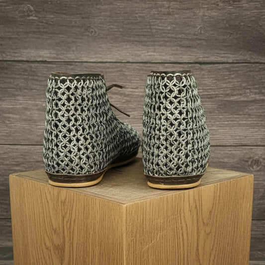 Chainmail Boot – 9mm Flat Ring Riveted Maille Shoes| LARP, Renaissance Boot , Warrior Footwear