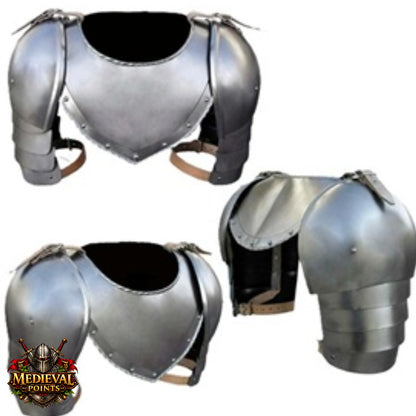 Medieval Steel Shoulder Armor Pauldrons Knight LARP Costume Spaulders Set