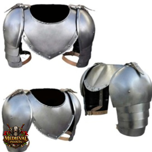 Medieval Steel Shoulder Armor Pauldrons Knight LARP Costume Spaulders Set