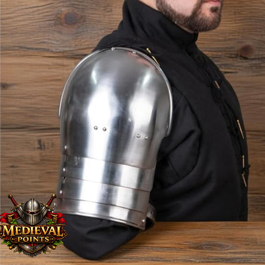 Simple XIV Century Medieval Pauldrons arm Steel