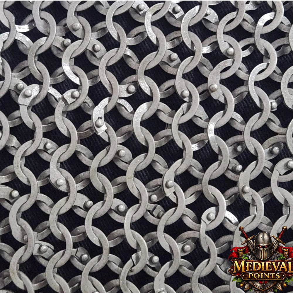 9MM Chainmail Hauberk Riveted Mild Steel Chainmail Shirt | Medieval Armor Costume