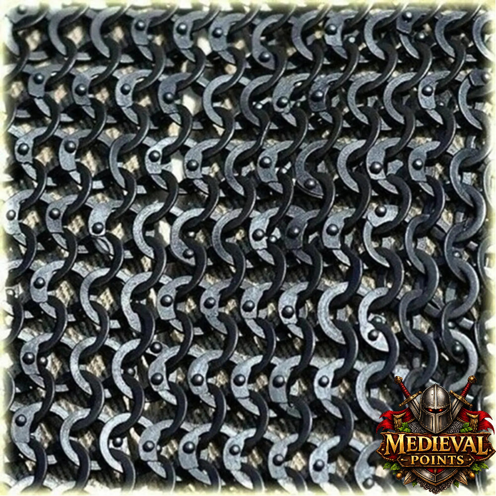 9MM Chainmail Hauberk Riveted Mild Steel Chainmail Shirt | Medieval Armor Costume