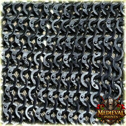 9MM Chainmail Hauberk Riveted Mild Steel Chainmail Shirt | Medieval Armor Costume