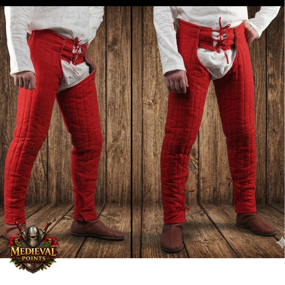 Medieval Cotton Leggings, Thick Padded Chausses Lower Under Gambeson Hauberk SCA Armor,