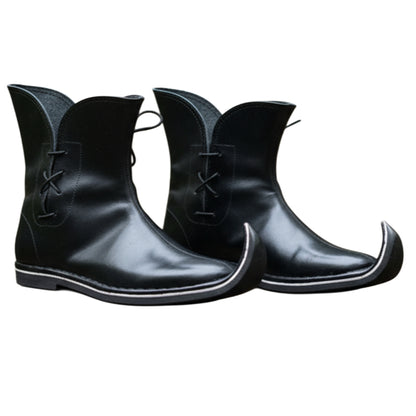 Medieval Tulip Boot | Low Poulaines Leather Shoes for LARP & Ren Faire Costume