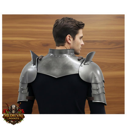 Medieval Knight Armor Gorget Set with Pauldrons – Unisex Shoulder Guard for Adults