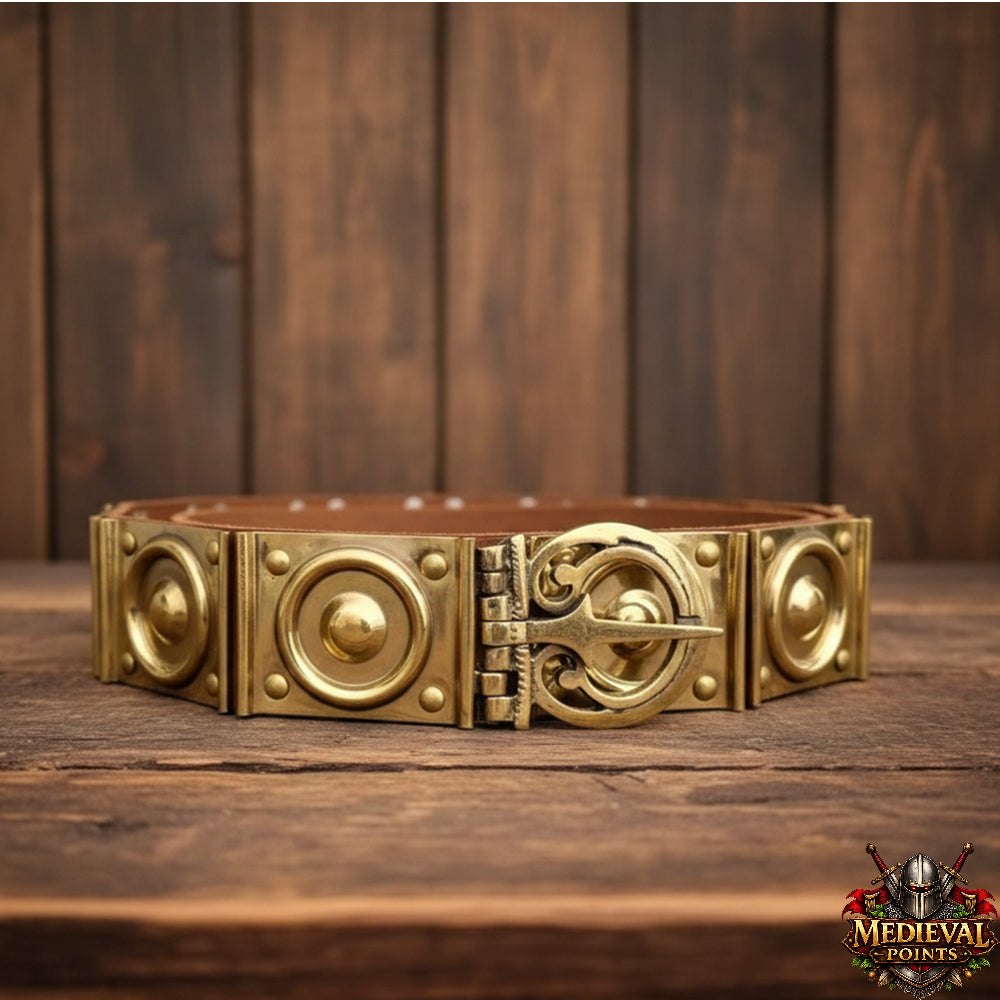 Roman Concentric Stamp Belt | Ancient Leather Belt for Reenactment & LARP