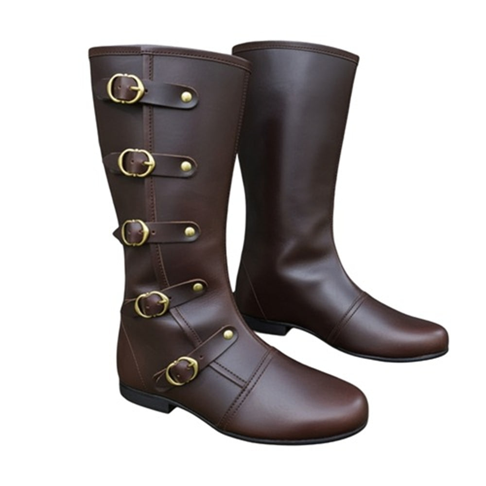 Medieval Leather Boots: Ren Faire Viking Pirate Costume for Halloween Events