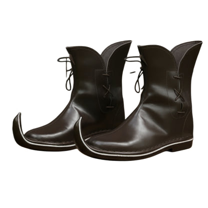 Medieval Tulip Boot | Low Poulaines Leather Shoes for LARP & Ren Faire Costume