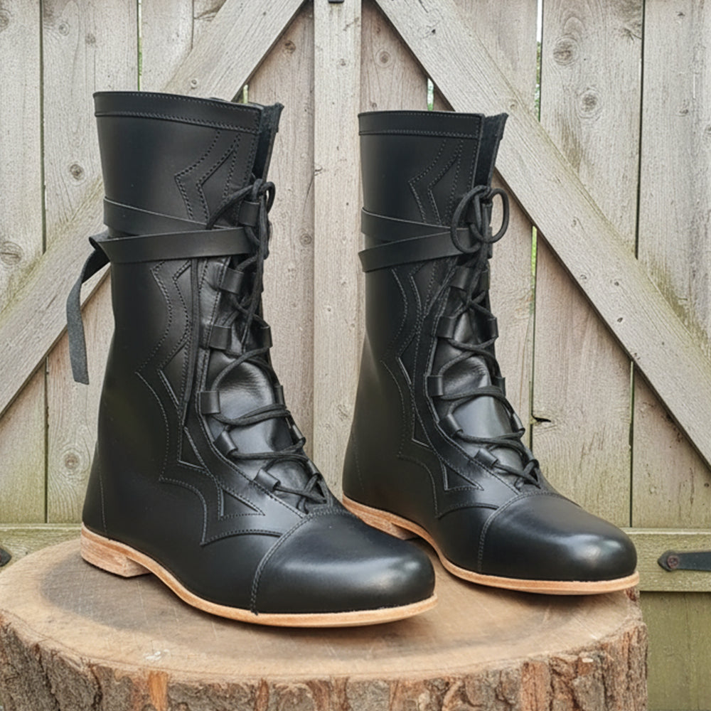 Medieval Renaissance Boots: Viking Pirate Style Ren faire Boots, Reenactments,