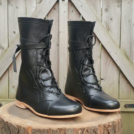 Medieval Renaissance Boots: Viking Pirate Style Ren faire Boots, Reenactments,