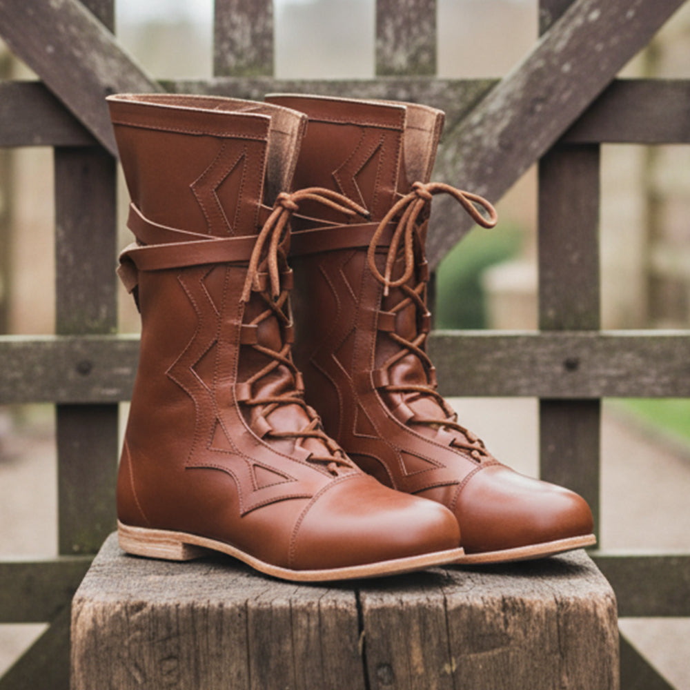 Medieval Renaissance Boots: Viking Pirate Style Ren faire Boots, Reenactments,