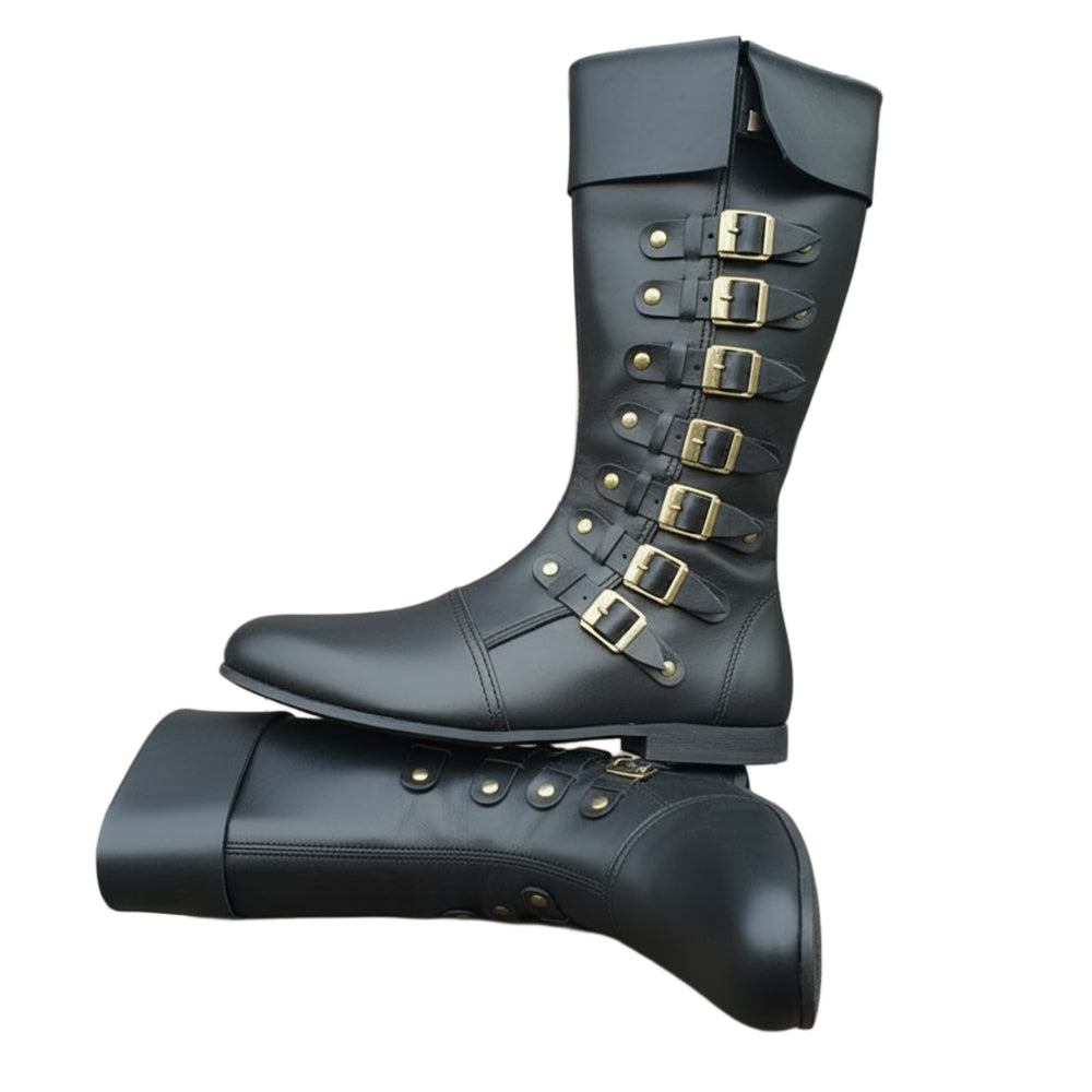Medieval Leather Boots: Viking Pirate Style Renfaire Boots, Reenactments, Theater, Halloween events