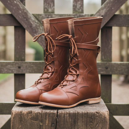 Medieval Renaissance Boots: Viking Pirate Style Ren faire Boots, Reenactments,