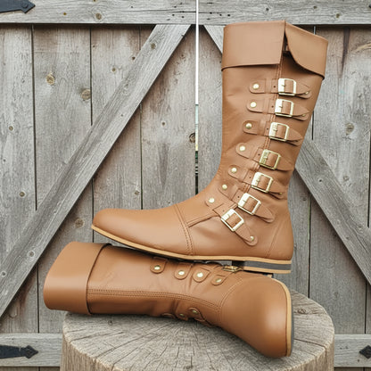 Medieval Leather Boots: Viking Pirate Style Renfaire Boots, Reenactments, Theater, Halloween events