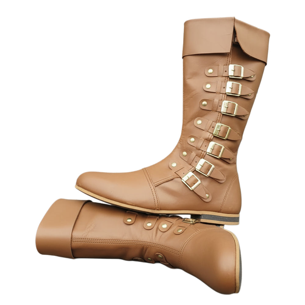Medieval Leather Boots: Viking Pirate Style Renfaire Boots, Reenactments, Theater, Halloween events
