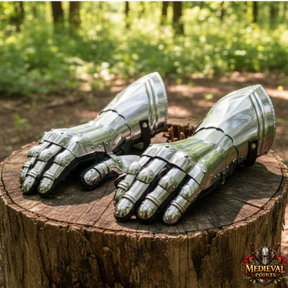Medieval Steel Gauntlet Gloves Knight Armor Hand Protection for LARP Cosplay