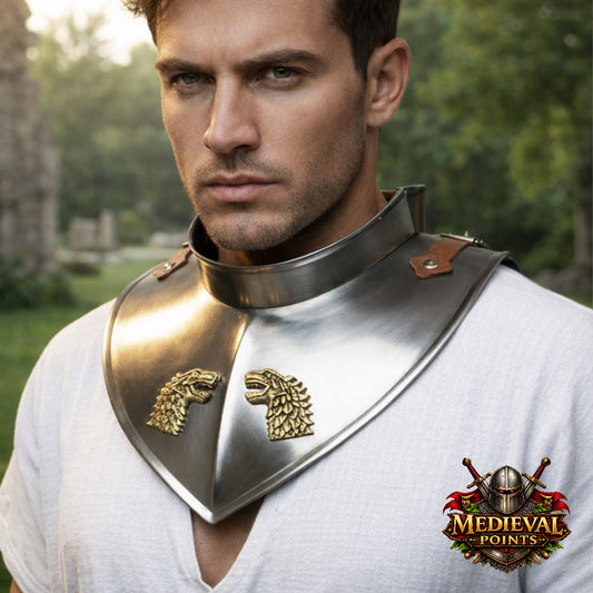 Medieval Gorget : Game of Thrones Armour , 18 Gauge Neck Gorget | HEMA LARP Reenactment Cosplay
