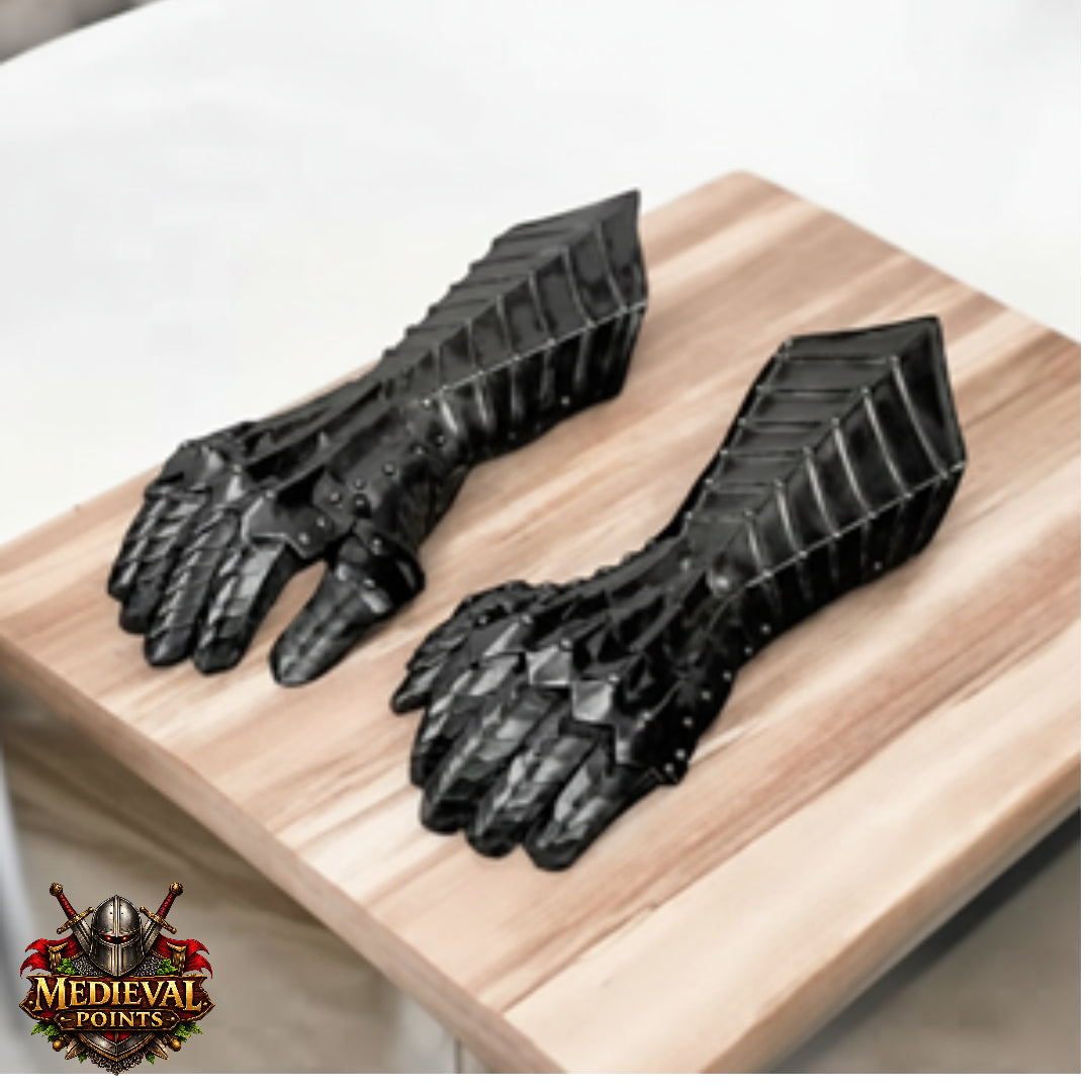 Ringwraith Nazgûl Black Steel Gauntlets – Medieval Armor Gloves | Gift for Him
