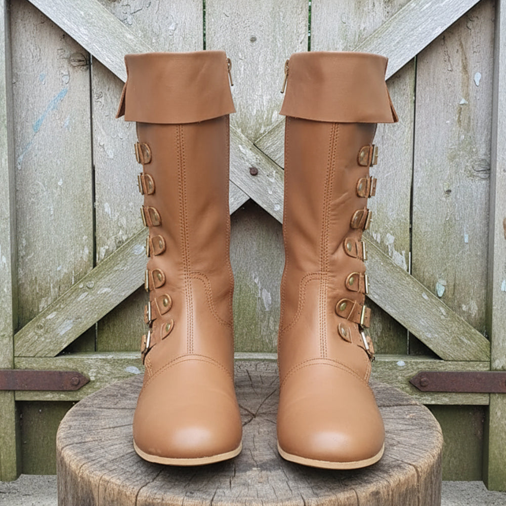 Medieval Leather Boots: Viking Pirate Style Renfaire Boots, Reenactments, Theater, Halloween events