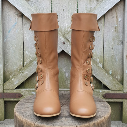 Medieval Leather Boots: Viking Pirate Style Renfaire Boots, Reenactments, Theater, Halloween events