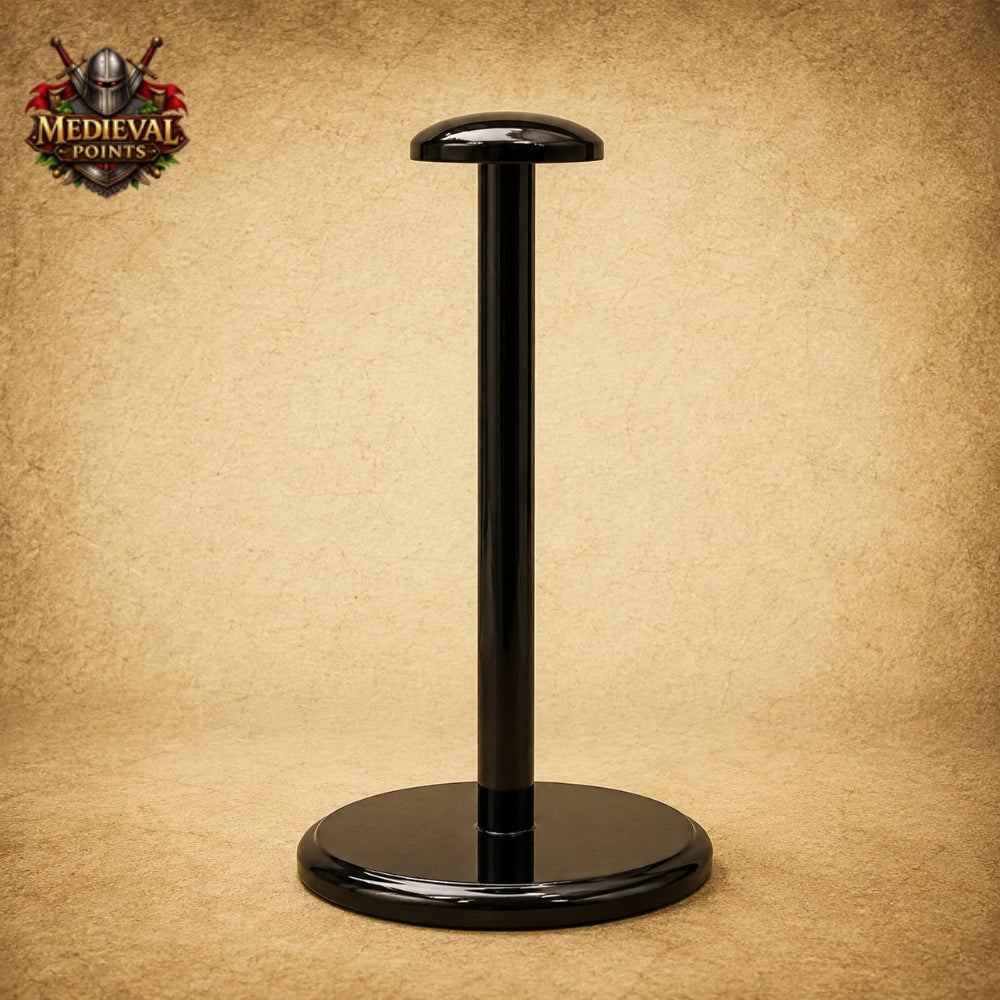 Medieval Templar Crusader Helmet with Wooden Display Stand