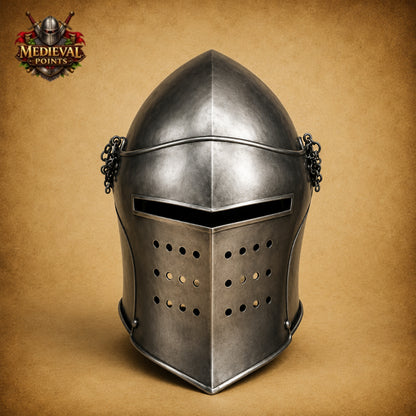 Handcrafted Medieval Barbuta Helmet | Steel Knight Helm for LARP, Reenactment & Cosplay