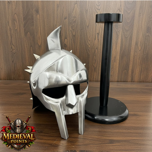Gladiator Maximus Helmet: for Role Play with Display Stand for Home Office Decor