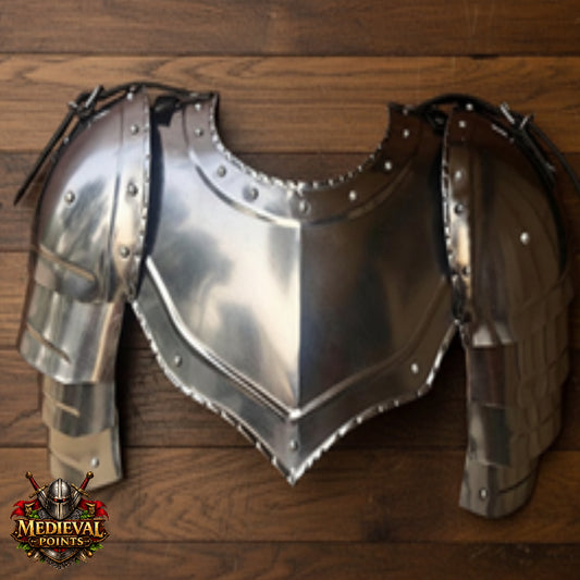 Medieval Steel Cuirass Armor with Pauldrons Knight Chest Plate LARP Costume